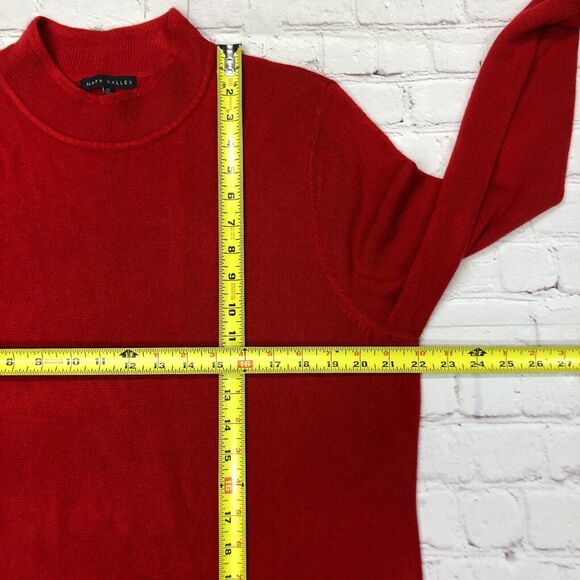 Napa Valley Women Long Sleeve Mock Neck Sweater Size 1X Red M148 -19 - Picture 4 of 13